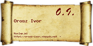 Orosz Ivor névjegykártya